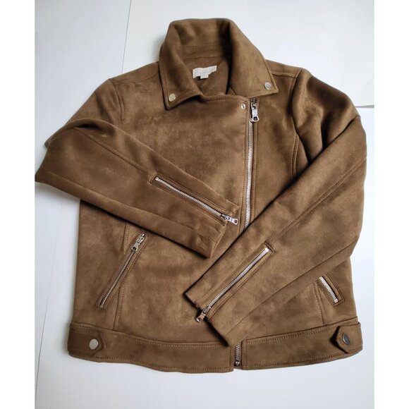 Loft Faux Suede Leather Moto Jacket Size Small NEW - Picture 6 of 12